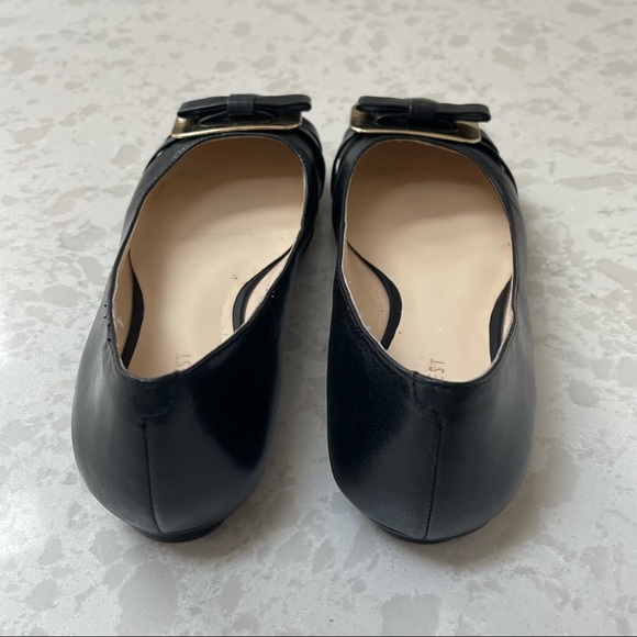 Nine West | Ballet Flats | “Ruesen” |Leather | Black w/Gold Buckle | 7 - Picture 3 of 8